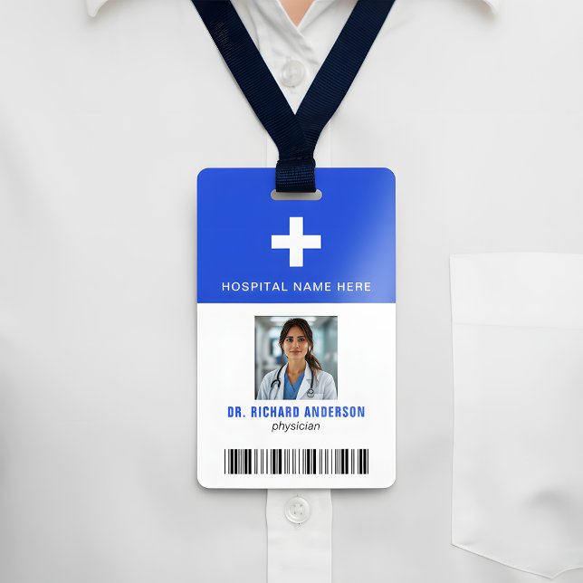 Royal Blue Hospital Employee Bar Code ID Badge (Creator Uploaded)