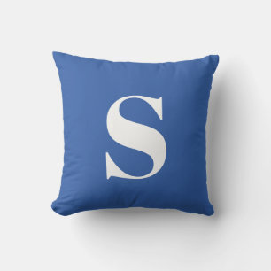 Royal Blue Initial Monogrammed Outdoor Pillow