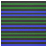 Royal blue, Island green, midnight black stipe Fabric