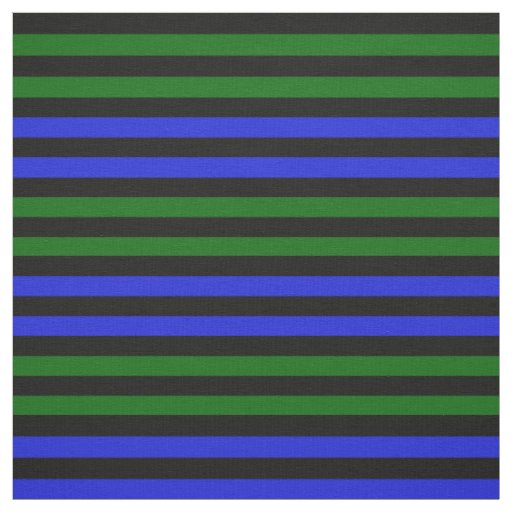 Royal blue, Island green, midnight black stipe Fabric