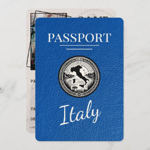 Royal Blue Italy Passport Save The Date