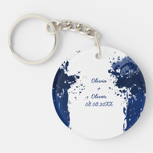 Royal Blue Keychain Wedding Favor (Front)