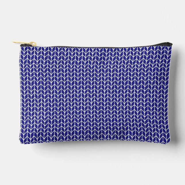 ROYAL BLUE KNIT Small Accessory Pouch (Front)