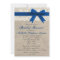 Royal Blue Lace Burlap Bridal Shower Invitation