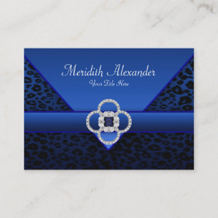 Royal Blue Leopard Business Cards