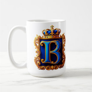 Royal Blue Letter B Monogram Coffee Mug