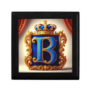 Royal Blue Letter B Monogram Gift Box