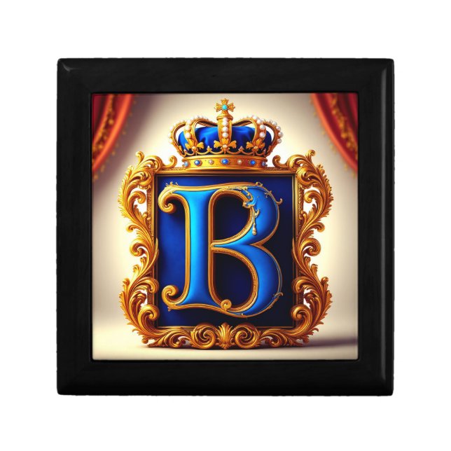 Royal Blue Letter B Monogram Gift Box (Front)