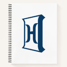 Royal Blue Letter H Elegant Initial Monogram
