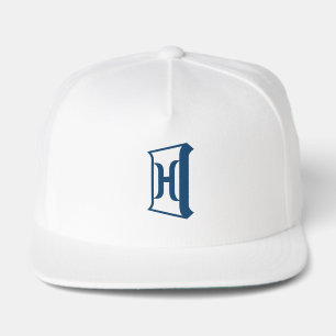 Royal Blue Letter H Elegant Initial Monogram Snap Back Hat