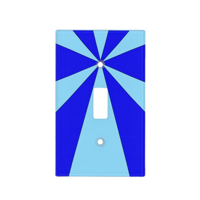 Royal Blue, Light Blue Spokes Light Switch Covers (Front)