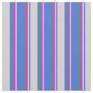 Royal Blue, Light Gray, Fuchsia, and Sea Green Fabric