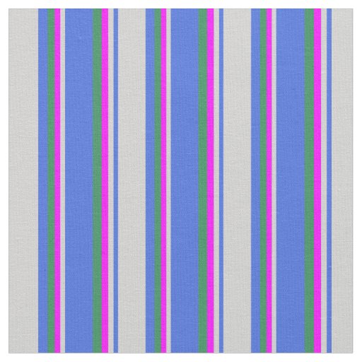 Royal Blue, Light Gray, Fuchsia, and Sea Green Fabric