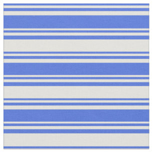 Royal Blue & Light Yellow Colored Stripes Fabric
