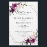 Royal Blue Lilac Purple Floral Wedding Program<br><div class="desc">Elegant and modern floral midsummer wedding program features a bouquet of watercolor roses in shades of purple plum, dusty pink , sage with lush green botanical leaves and eucalyptus. Please find more matching designs and variations from my "blissweddingpaperie" store. And feel free to contact me for further customization or matching...</div>