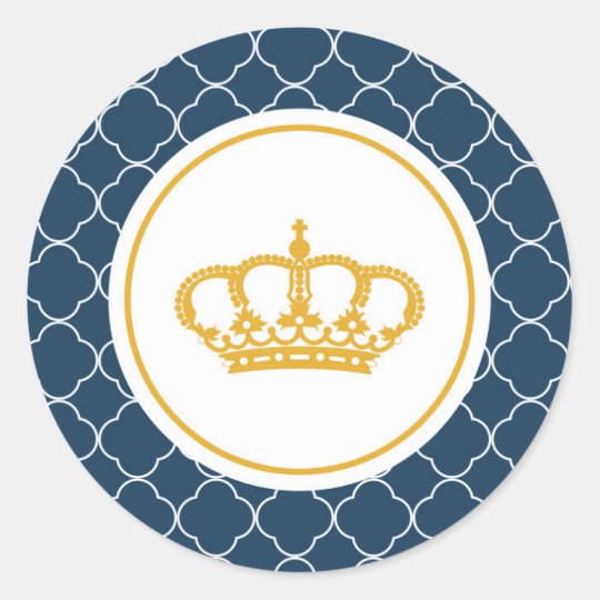 4 inch round stickers printable Little Sticker Royal  Blue Zazzle.com Prince Crown