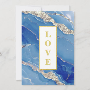 *~ ROYAL BLUE LOVE AR66 QR + RSVP Agate Wedding Invitation