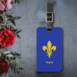 Royal Blue Luggage Tag with a Gold Fleur de Lis<br><div class="desc">A Royal Blue Luggage Tag with a Gold Fleur de Lis: an elegant and royal accessories for your luggage!</div>