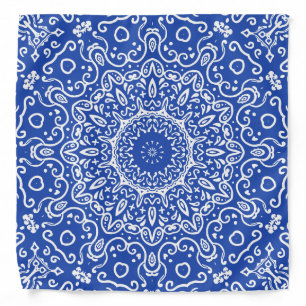 Royal Blue Mandala Pattern Bandana