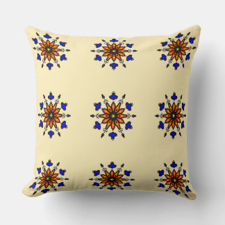 Royal Blue Mandala Throw Pillow