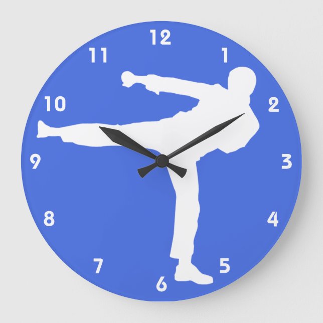 Royal Blue Martial Arts Large Clock (Front)