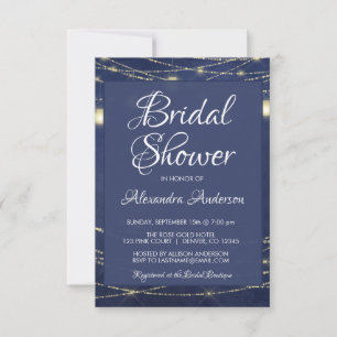 Royal Blue Mason Jars Bridal Shower Party Invitation