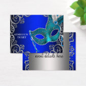 Royal Blue Masquerade Party Admission Tickets (Desk)