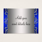 Royal Blue Masquerade Party Admission Tickets (Back)