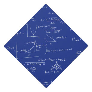 Royal Blue Math Equations Graphs Graduation Graduation Cap Topper
