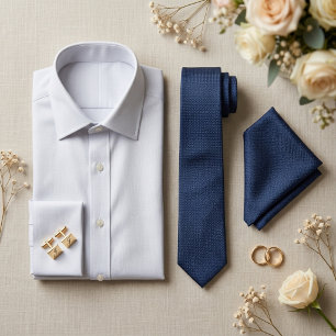 Royal Blue Melange Woven Texture Neck Tie