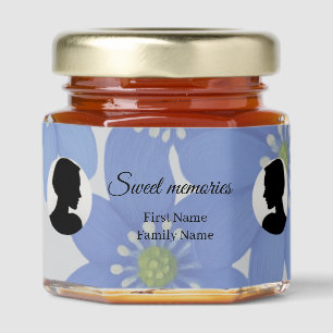 Royal blue memorial honey jar favor favors