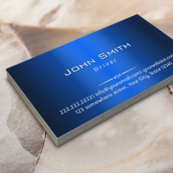 Royal Blue Metal Driver Business Card by cardfactory at Zazzle