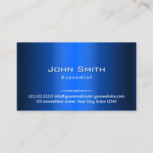 Royal Blue Metal Economist Professional Business Card