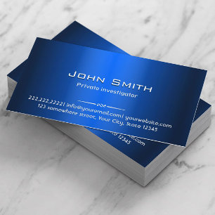 Royal Blue Metal Investigator Business Card