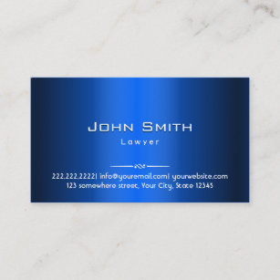 Royal Blue Metal Lawyer Business Card