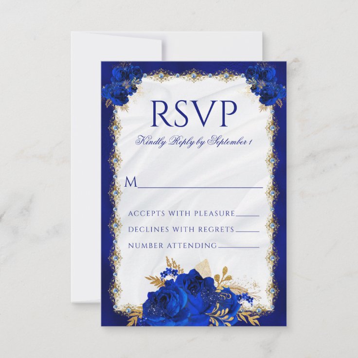 Royal Blue And Purple Wedding RSVP Postcard | Zazzle - View #7