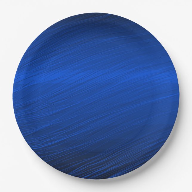 Royal Blue Metallic Graphic Paper Plates (Front)