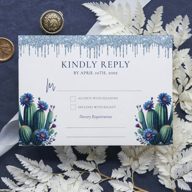 Royal Blue Mexican Style Quinceañera Rsvp Enclosure Card (Creator Uploaded)