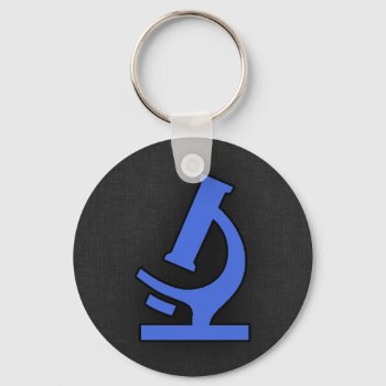 Royal Blue Microscope Keychain by ColorStock at Zazzle
