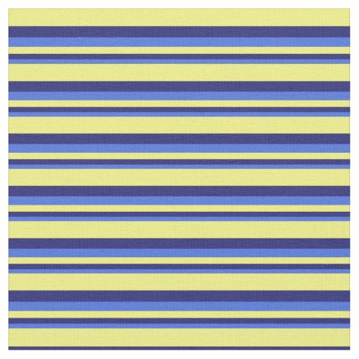Royal Blue, Midnight Blue & Yellow Pattern Fabric