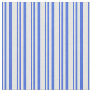 Royal Blue & Mint Cream Stripes Pattern Fabric