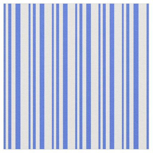 Royal Blue & Mint Cream Stripes Pattern Fabric