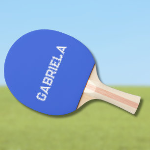 Royal Blue Modern Name Trendy Minimalist Ping Pong Paddle
