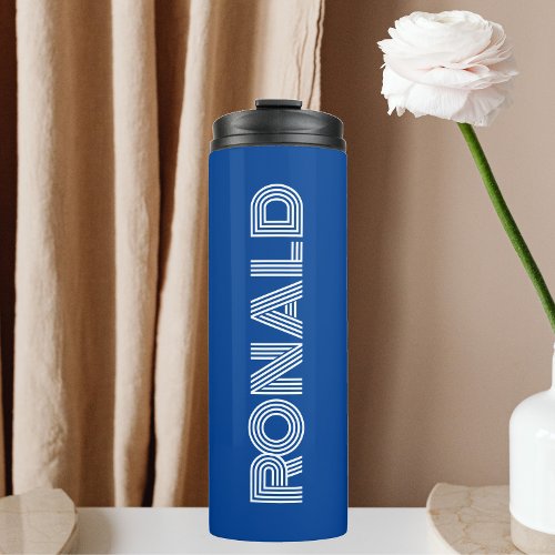 Royal Blue Modern Typography Groomsman Thermal Tumbler