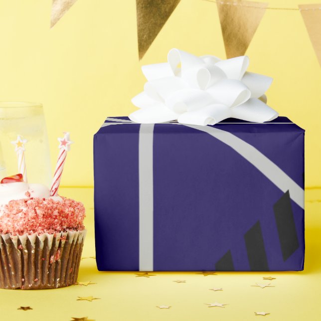 Royal Blue Modern Wrapping Paper (Birthday Party)
