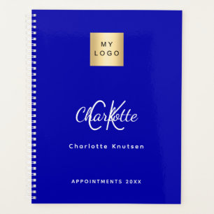 Royal blue monogram business logo 2026 planner