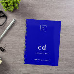 Royal blue monogram business logo 2026 planner<br><div class="desc">A royal blue background and white text. Personalize and add your logo,  monogram initials,  name and a title year. Your logo both on the front and the back.  Space for your website address on the back.</div>