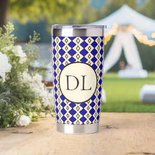 Royal Blue Monogram Insulated Tumbler