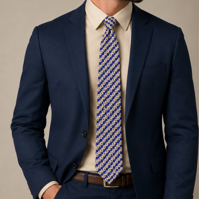 Royal Blue Monogram Neck Tie (Creator Uploaded)