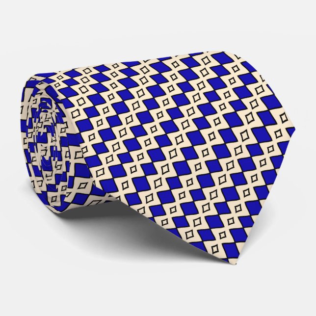 Royal Blue Monogram Neck Tie (Rolled)